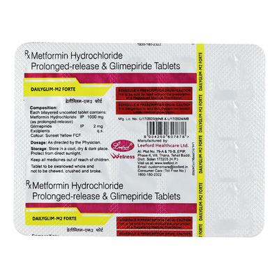 DAILYGLIM M2 FORTE Tablet 10's - Diabetes-Ant