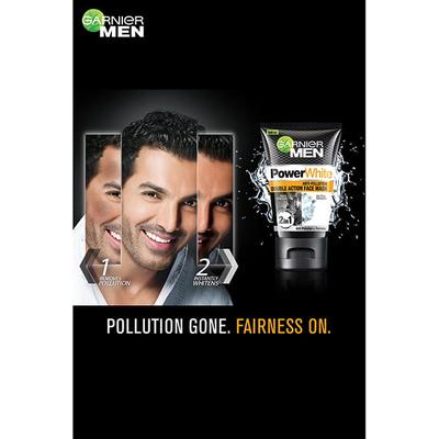 Garnier Men Power White Fairness Face Wash 100 gm - Face Wash & Cleansers