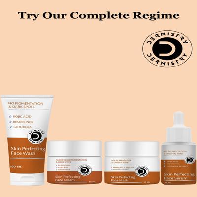 Dermistry No Pigmentation Kojic Acid Skin Perfecting Face Wash 100 ml + No Pigmentation Kojic Acid Skin Perfecting Face Cream 50 ml - Face Creams