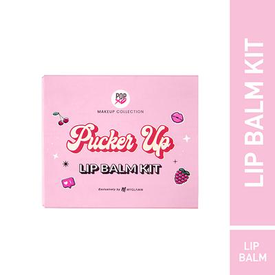 MyGlamm POPxo Makeup Pucker up lip balm Kit Cherry Blossoms Strawberry Kisses Berrylicious 3gm each 3's - Lip Balms