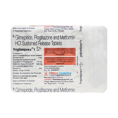 Triglimiprex 1mg Tablet 10'S - Diabetes-Ant
