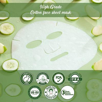 Buds & Berries Cucumber and Green Apple Sheet Mask Pouch 25 gm - Sheet Masks