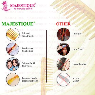 Majestique Premium Long Handle and Extra Wide Comb for Detangler Shampoo Comb - Multicolor 1's - Hair Combs