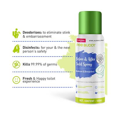 PeeBuddy Before and After Toilet Spray 100 ml - Toilet Seat Sanitizer