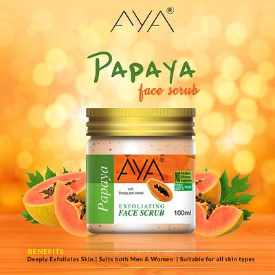 Aya Papaya Exfoliating Face Scrub, No Paraben, No Silicone, No Sulphae 100 ml - Scrubs & Exfoliants