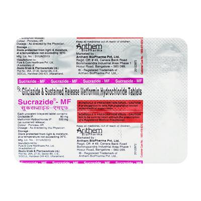Sucrazide MF Tablet 10'S - Diabetes-Ant