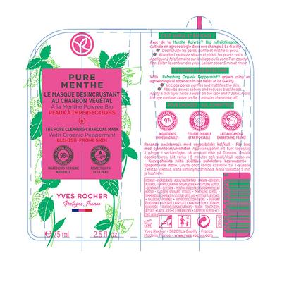 Yves Rocher Pure Menthe The Pore Clearing Charcoal Mask 75 ml - Masks & Peels