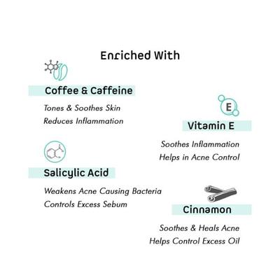 mCaffeine Complete Cappuccino Coffee Routine for Acne Control with Vitamin E m 300 gm - Scrubs & Exfoliants