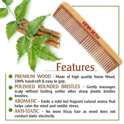 Keya Seth Neem Wooden Comb Wide Tooth - Men and Women - Hair Combs