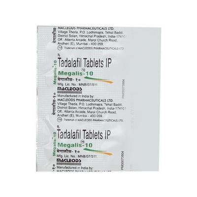 Megalis 10mg Tablet 4'S - Impotence/Erectile Dysfunction (Ed)