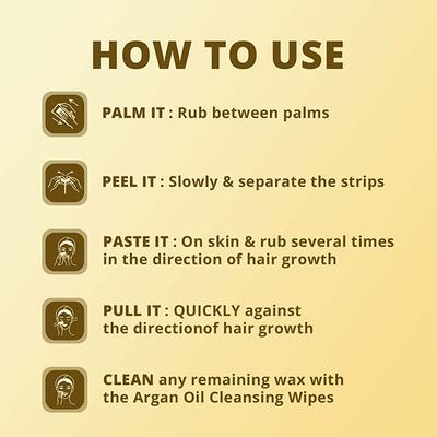 HipHop Facial Wax Strips with Argan Oil - Upper Lip & Sidelocks Strips 10's - Shaving & Hair Removal