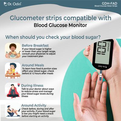 Dr. Odin Blood Glucose Test Strips - (GDH-FAD) (AC-307) (Pack of 2 x 25's) - Blood Pressure Monitors