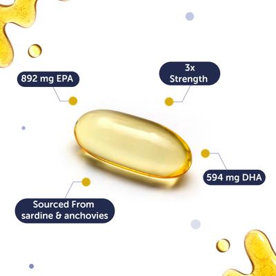 Neuherbs Deep Sea Fish Oil 2500 mg Softgels - Lemon Flavour 150's - Omega Fish Oil Fatty Acids