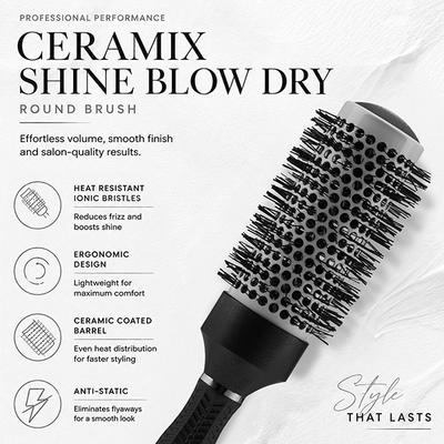 Vega Professional Ceramix Shine Blow Dry Round Hair Brush 43Mm For Men & Women (Vpphb-03) - Hair Brushes