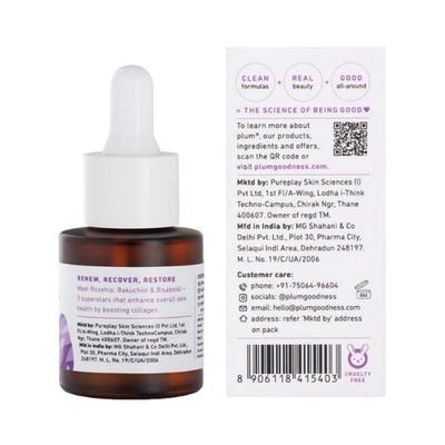 Plum Rosehip Face Oil Boosts Collagen With 0.5% Bakuchiol And 0.8 % Bisabolol 20 ml - Face Oils