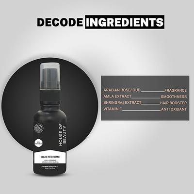 House of Beauty Hair Perfume with Oud For Hair Strengthening, Thickening & Growth 30ml - Hair Sprays & Mists