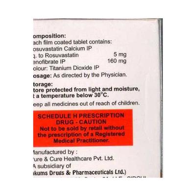 JUBIRA F 5 Tablet 15's - High Cholesterol-Dys