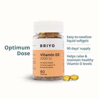 Briyo Vitamin D3 2000 IU Capsule 90's - Multi-Vitamins