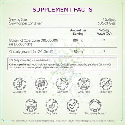 Wellness Extract Duoquinol Bio-Qunol Ubiquinol Plus Softgel Capsules 60's - Vital Health