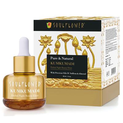 Soulflower Pure & Natural KUMKUMADI Night Beauty Elixir With Precious Oils of Saffron & Almond 30 ml - Perfumes (Edt/Edp)
