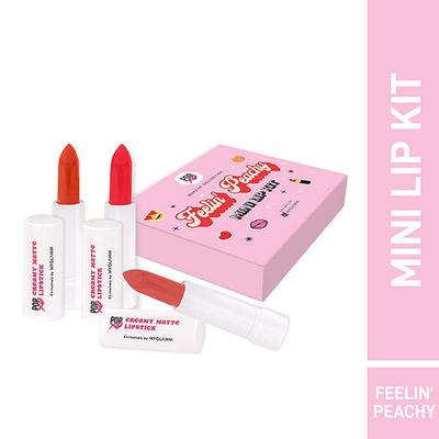 Myglamm POPxo Makeup Mini Lip Kit Feelin Peachy 3N X 2.5 gm - Lipsticks