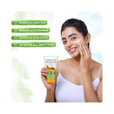 Mamaearth Ubtan Natural Face Wash For all Skin Type with Turmeric & Saffron for Tan Removal 150 ml - Face Wash & Cleansers