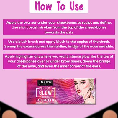 Jaquline USA 3in1 Perfect Glow Contour Face Pallete 02 12 gm - Face Palettes