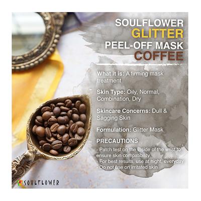 Soulflower Glitter Peel Off Mask - Coffee Caffeine 100 gm (N) - Masks & Peels