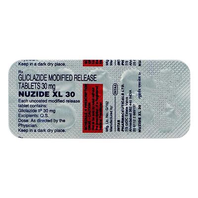 Nuzide XL 30mg Tablet 10'S - Diabetes-Ant
