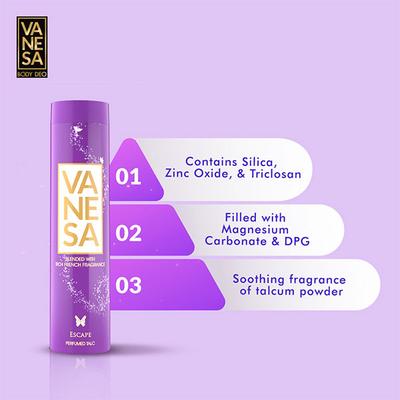 Vanesa Escape Talcum Powder 300 gm - Talcum Powders