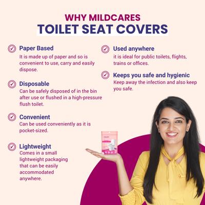 Mildcares Disposable Toilet Seat Covers 10's - Intimate Hygiene
