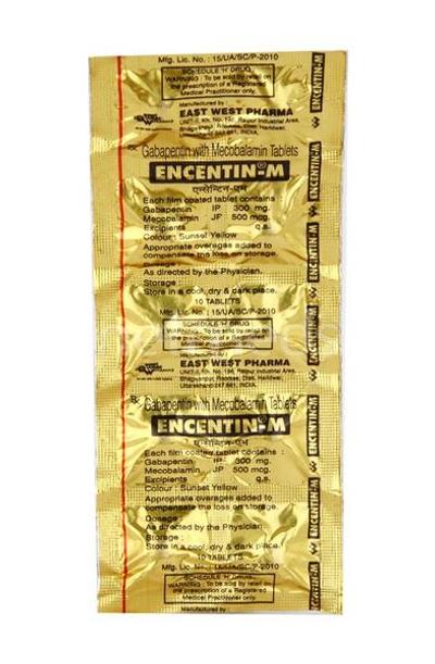 Encentin M Tablet 10'S - Neuropathic Pain-Dru