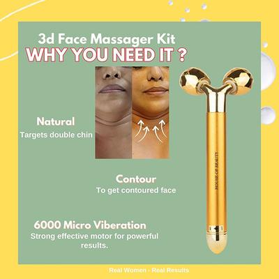 House of Beauty 3D Face Massager Tool For Double Chin, Sculpts Jawline & Cheeks,Shapes Nose (3Pcs) 1's - Massagers