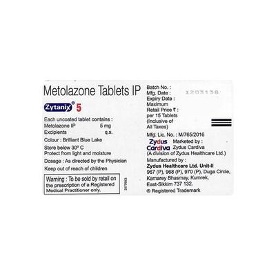 ZYTANIX 5 Tablet 15's - Hypertension-Diu