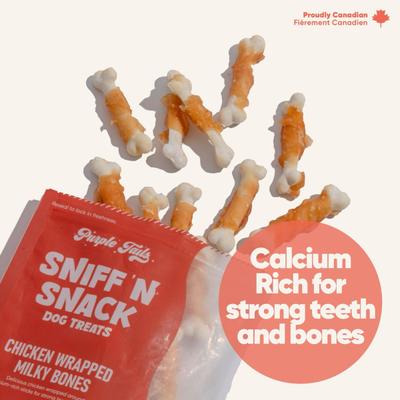 Purple Tails Sniff N Snack Dog Treats Chicken Wrapped Milky Bones 70 g - Pet Healthcare