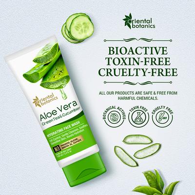 Oriental Botanics Aloe Vera, Green Tea & Cucumber Hydrating Face Wash 100 ml - Face Wash & Cleansers