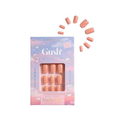 Gush Beauty Nailed It Reusable Luxury Press On Nails With Application Kit Natural Nude - Medium Almond 1's - Nail Art