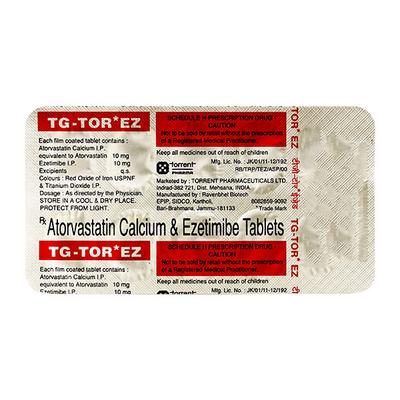 TG Tor EZ 10mg Tablet 10'S - High Cholesterol-Dys