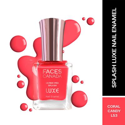 Faces Canada Ultime Pro Splash Luxe Nail Enamel - Coral Candy (L53) 12 ml - Nail Polish