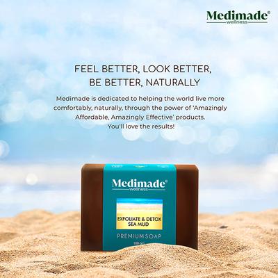 Medimade Exfoliate & Detox Sea Mud Premium Soap 100 gm - Soaps