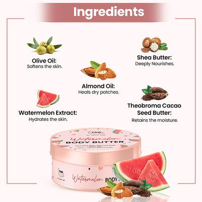 Tnw The Natural Wash Watermelon Body Butter with Watermelon Extract for Hydrated Skin 200 gm - Body Butter