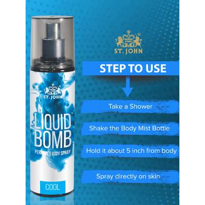 St. John Liquid Bomb Cool Body Spray - Pack of 2 x 150 ml - Women Perfumes (Edt/Edp)