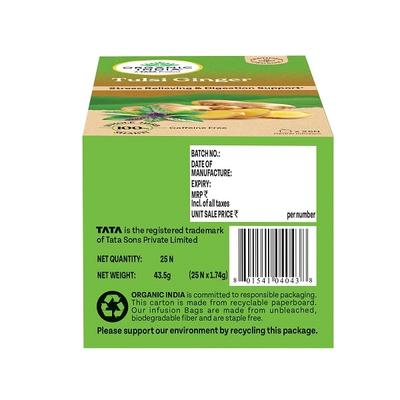 Organic India Tulsi Ginger Tea Bag 25's - Teas