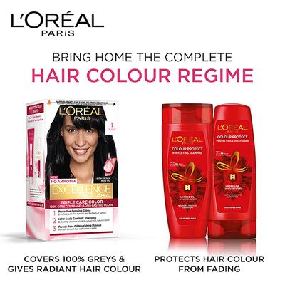 L'Oreal Paris Excellence Creme Hair Color, 1 Black 168 Gm - Crème
