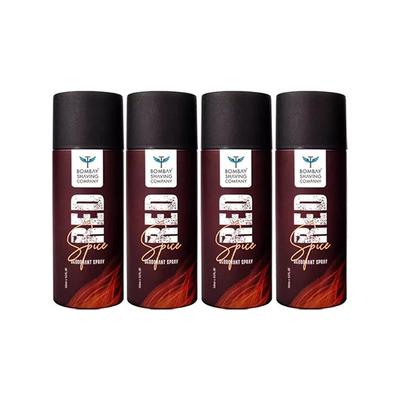 Bombay Shaving Company Red Spice 150 ml x 4 Combo Deodorant Spray for Men 600 ml 4's - Men Perfumes (Edt/Edp)