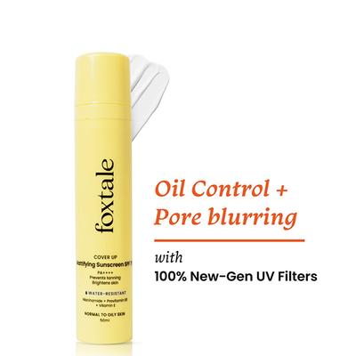 Foxtale SPF 70 Gel-Cream Sunscreen for Oily Skin with PA ++++ & Niacinamide 50ml - Face Sunscreen