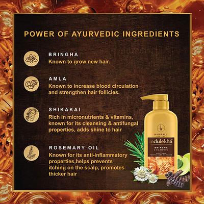 Indulekha Bringha Hair Fall Control Shampoo 580 ml - Hair Oils