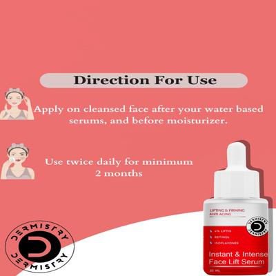 Dermistry Anti Aging Retinol Collagen SPF 30 Intense Day Cream 50 ml + Lifting And Firming Anti Aging Instant Intense Face Lift Serum 30 ml - Face Serum