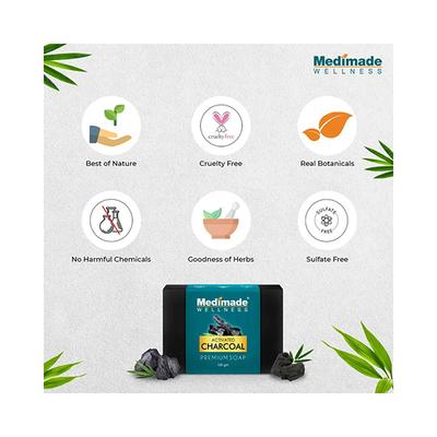 Medimade Activated Charcoal Premium Soap (Pack of 3) 1's - Soaps