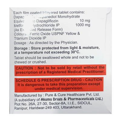 DAPAHENZ M 10/1000 Tablet 10's - Diabetes-Ant